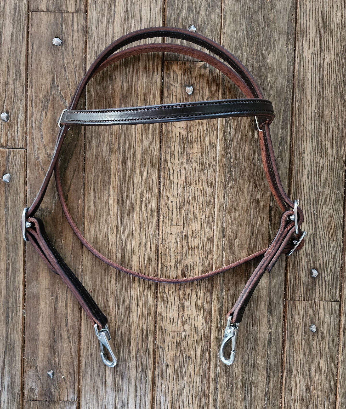 Dark oiled leather browband headstall