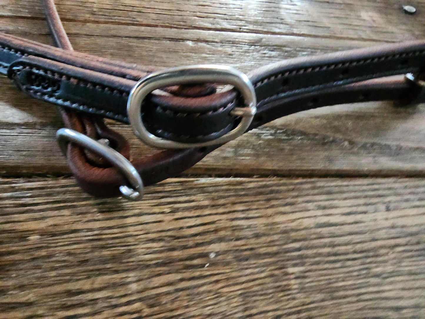 Dark oiled leather browband headstall