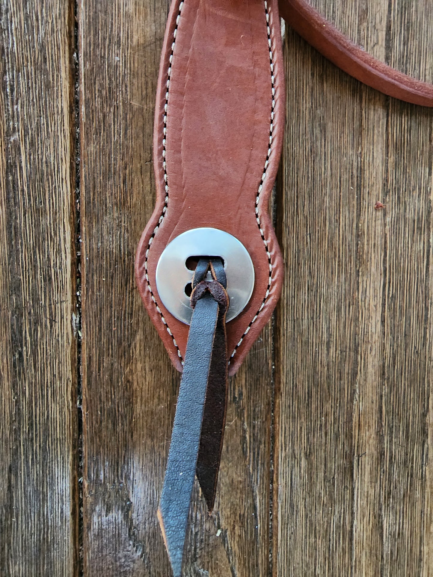 Browband headstall in red oiled leather