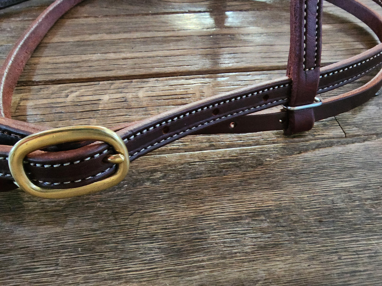 Browband headstall with brass hardware
