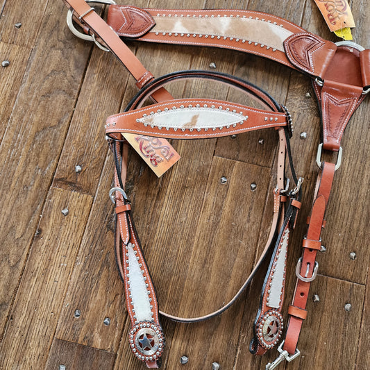 Hair-on hide tack set