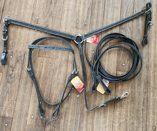 Black barbed wire set