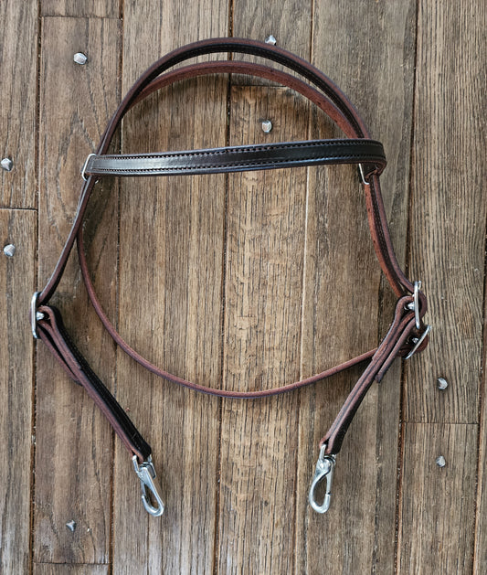 Dark oiled leather browband headstall